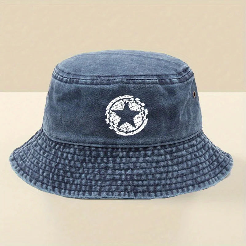 Adjustable Wide-Brimmed Washed Fisherman Hat Bucket Hat