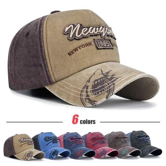 6 Colors New Unisex Washed Distressed Craft Patch Baseball Cap