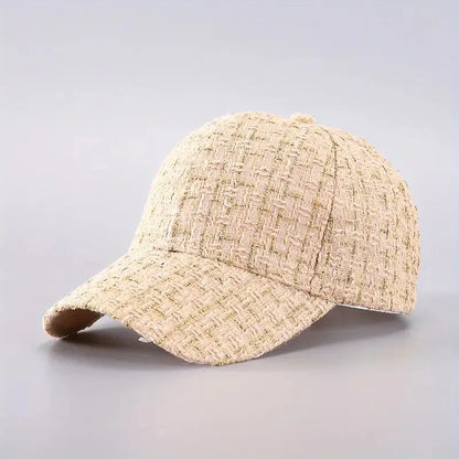 Vibrant Golden Plaid Baseball Cap