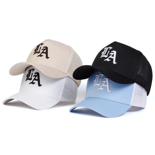 Unisex LA Letter Embroidery Baseball Net Caps Hip Hop Cap