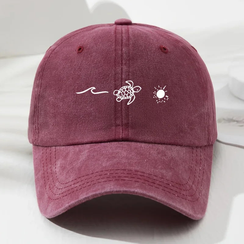 Turtle Pattern Printed Baseball Cap