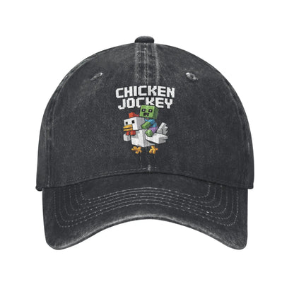 Chicken Jockey Zombie Pixel Art Zombie Movie Wear Baseball Caps