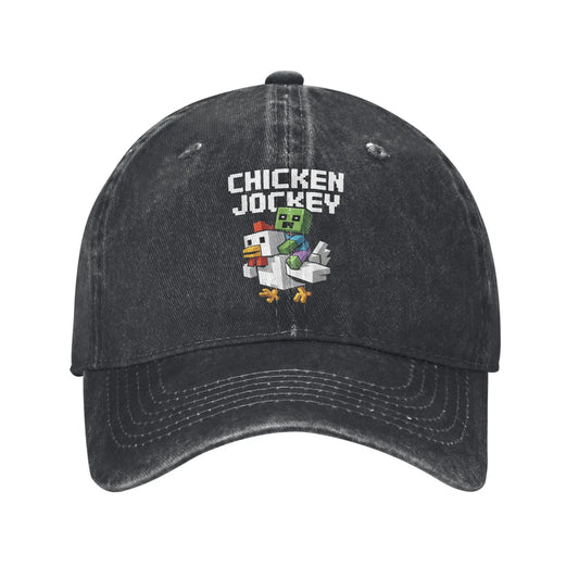 Chicken Jockey Zombie Pixel Art Zombie Movie Wear Baseball Caps