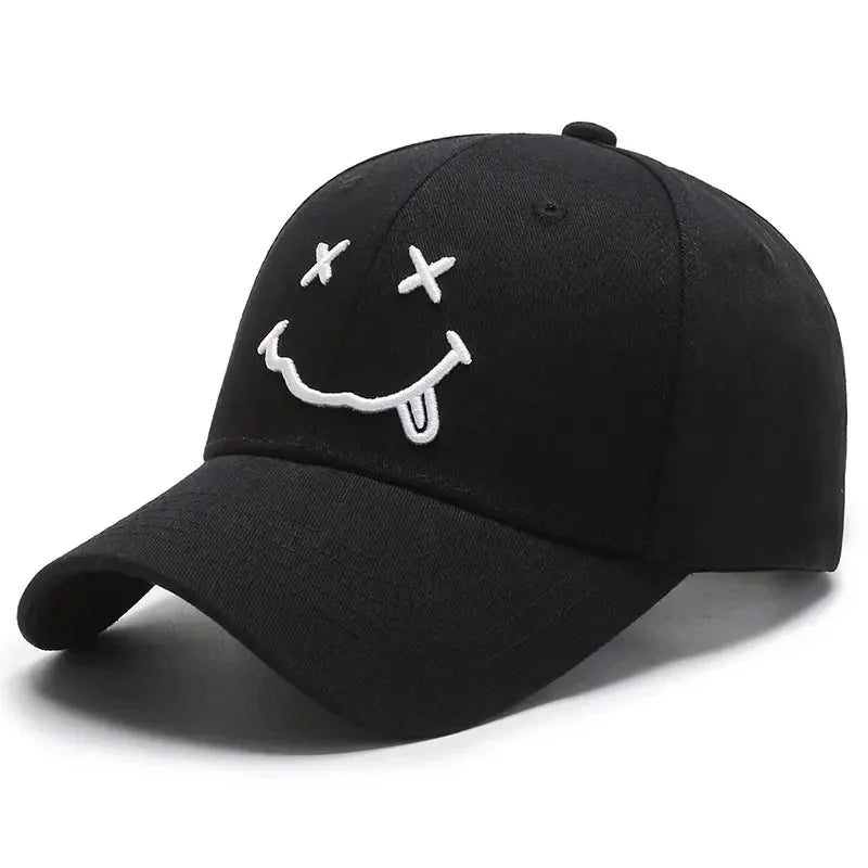 Unisex Smiling Face Embroidery Baseball Caps Spring Autumn Outdoor
