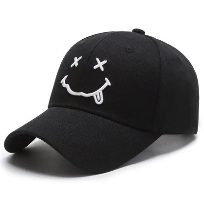 Unisex Smiling Face Embroidery Baseball Caps Spring Autumn Outdoor