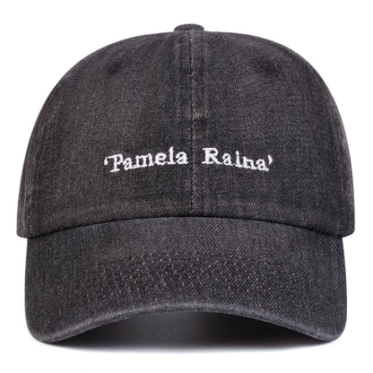 Unisex Pamela Raina Letter Embroidery Wash Baseball Caps
