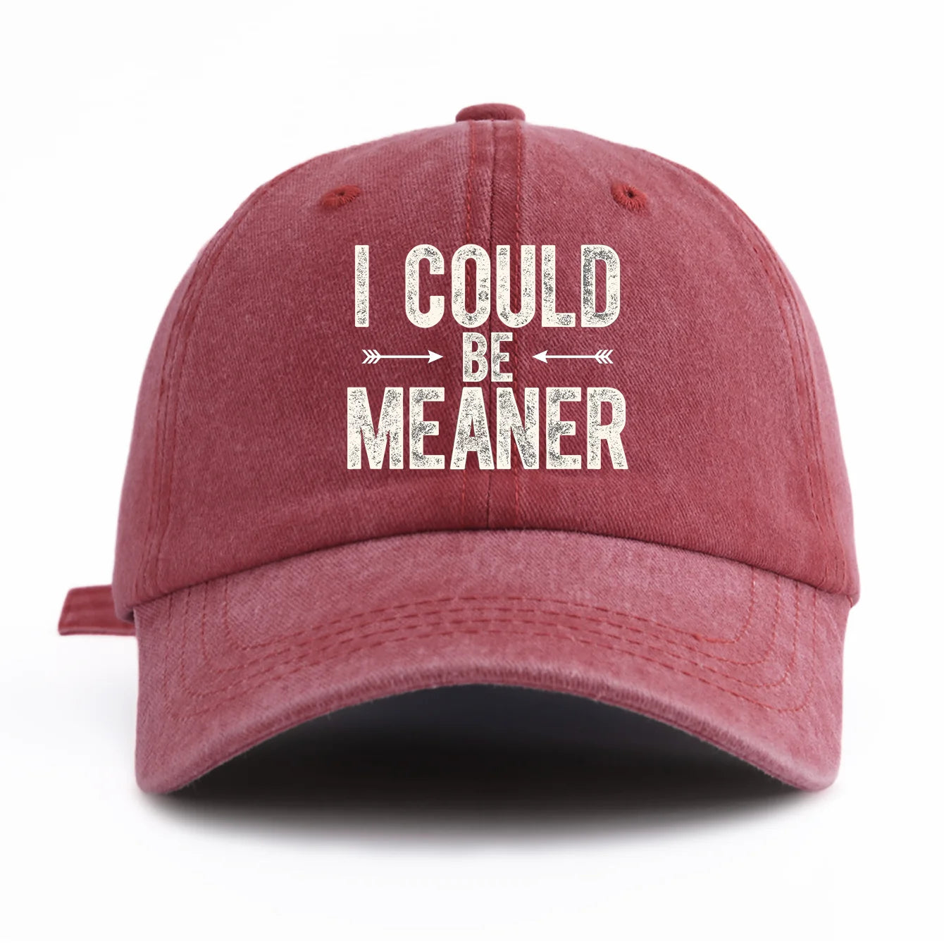 I COULD B MEANER Print Washed Baseball Cap For Adults