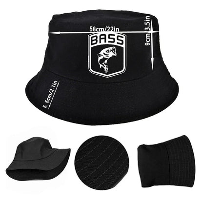 New Bass Fishing Men Sun Visor Dad Cap Hat Fish Bone Bucket Hats