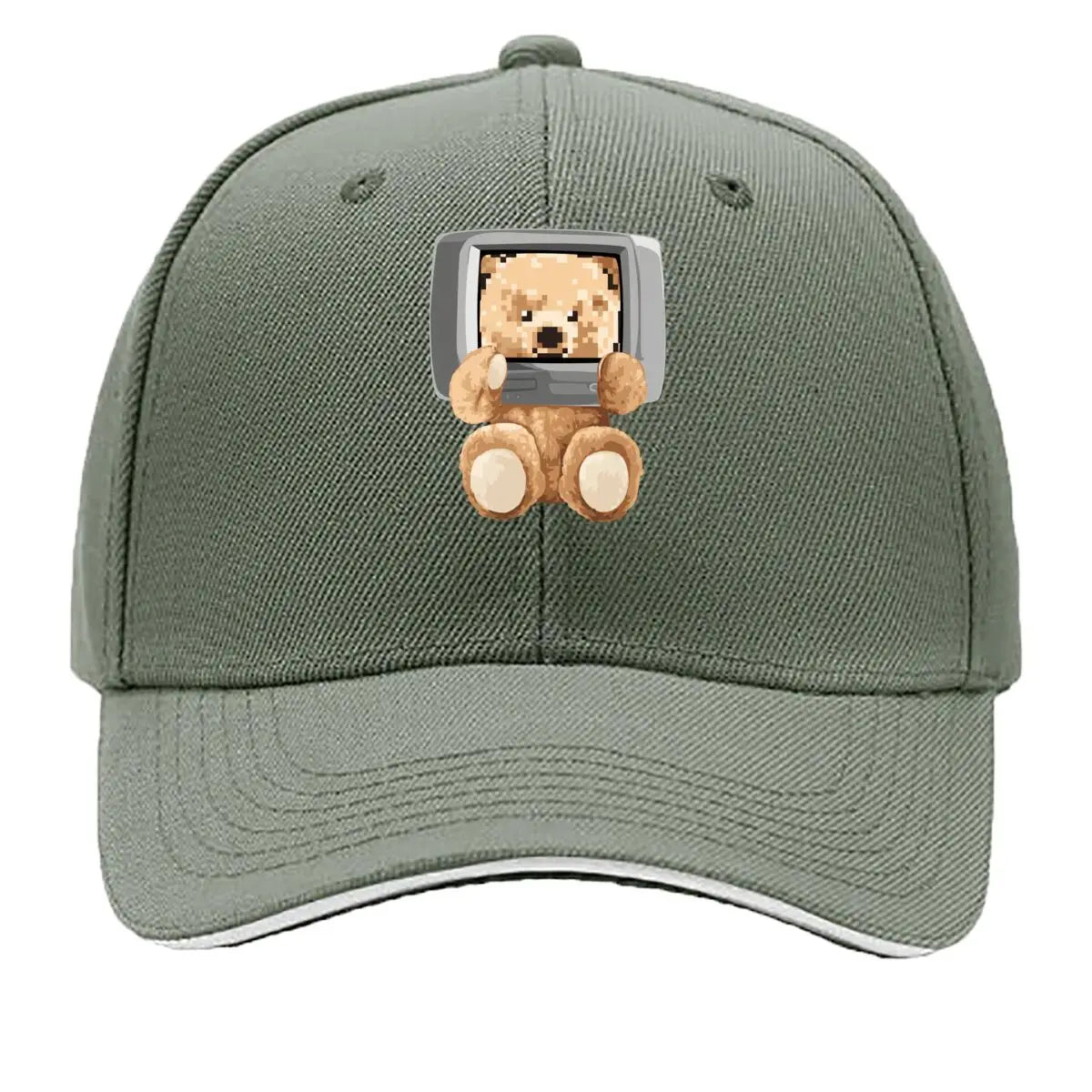 Kawaii Pixel Bear Computer Screen Cute Retro Art Baseball Cap