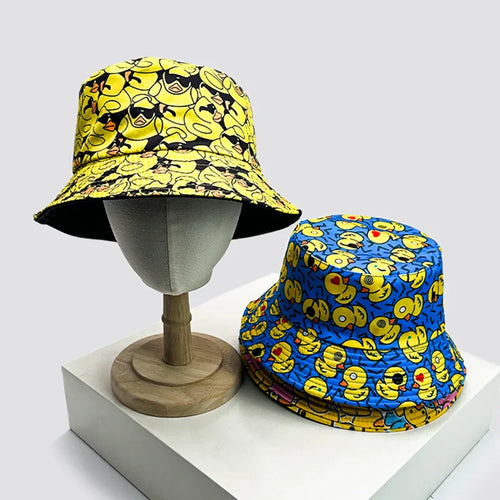 New Unisex Print Yellow Duck Bucket Hats