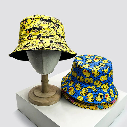 New Unisex Print Yellow Duck Bucket Hats