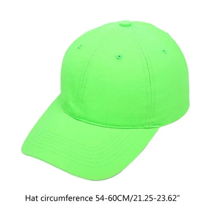 Baseball Cap Unisex Athletic Low Plain Fluorescent Solid Color For Men Women