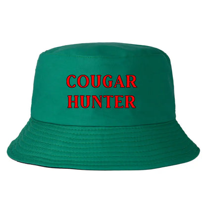 Cougar Hunter Bucket Hat Funny Retro Vibes Printed Sun Hat For Men Women