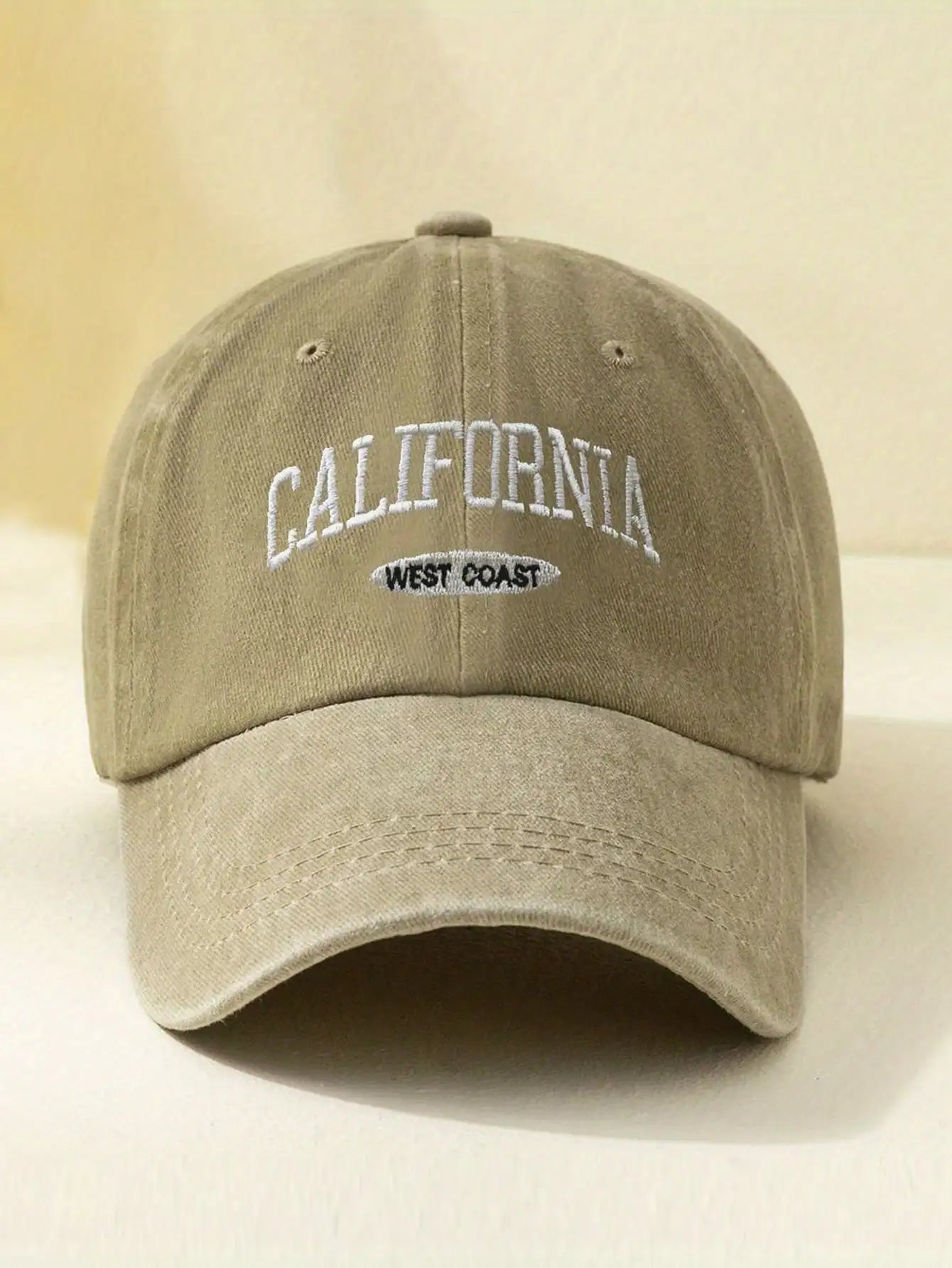 Vintage Embroidered Letter Wide Brim Baseball Cap