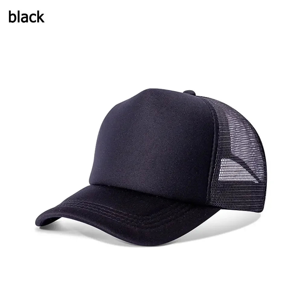 Unisex Plain Baseball Cap Fashion Adjustable Trucker Baseball Cap Men Women