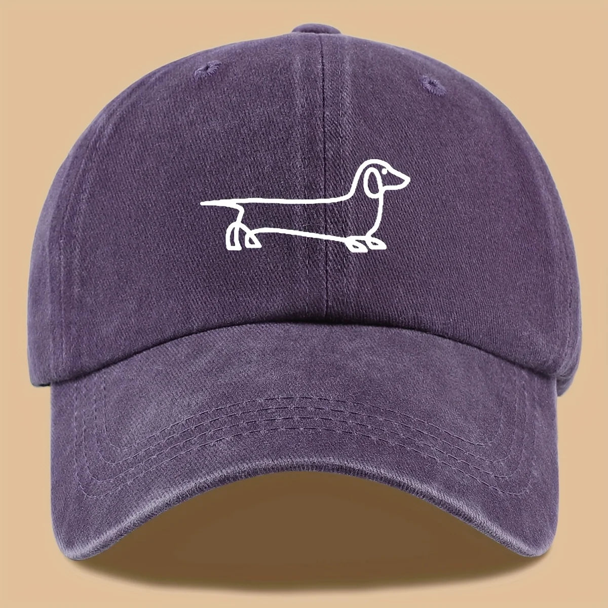 Simple Dog Print Baseball Cap, Versatile For Both Men And Women