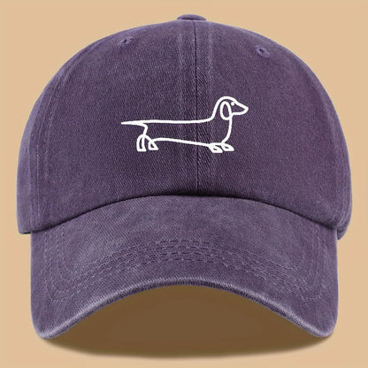 Simple Dog Print Baseball Cap, Versatile For Both Men And Women
