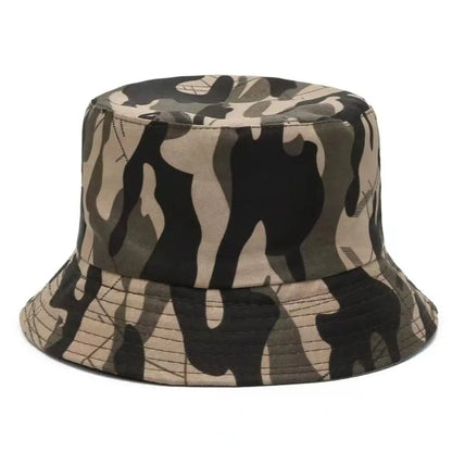 Camouflage Bucket Hat Wide Brim Visors Foldable Portable Women Men