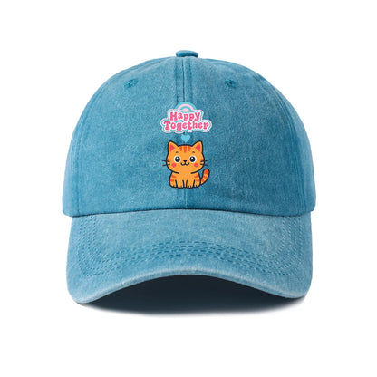 Happy Together Orange Cat Baseball Cap