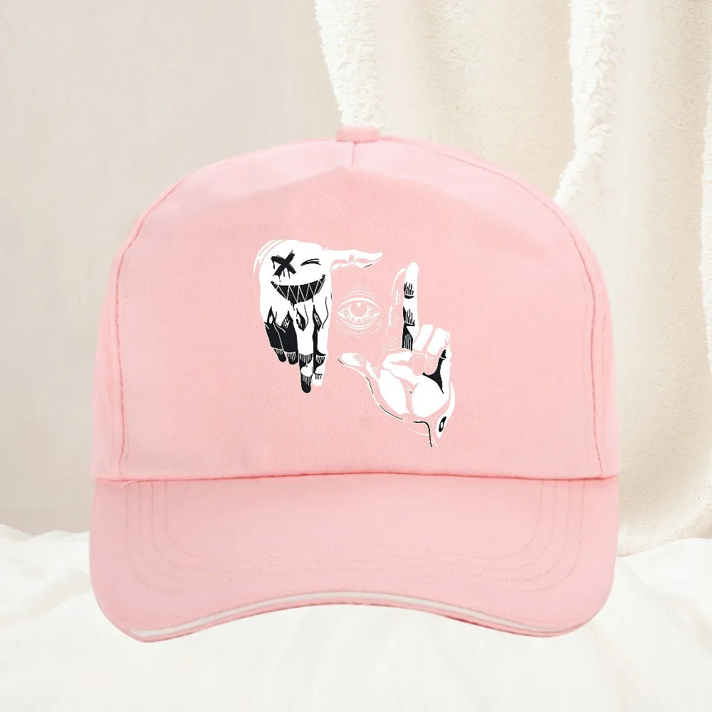 Cartoon Gesture Eye Personalized Pattern Printed Baseball Cap