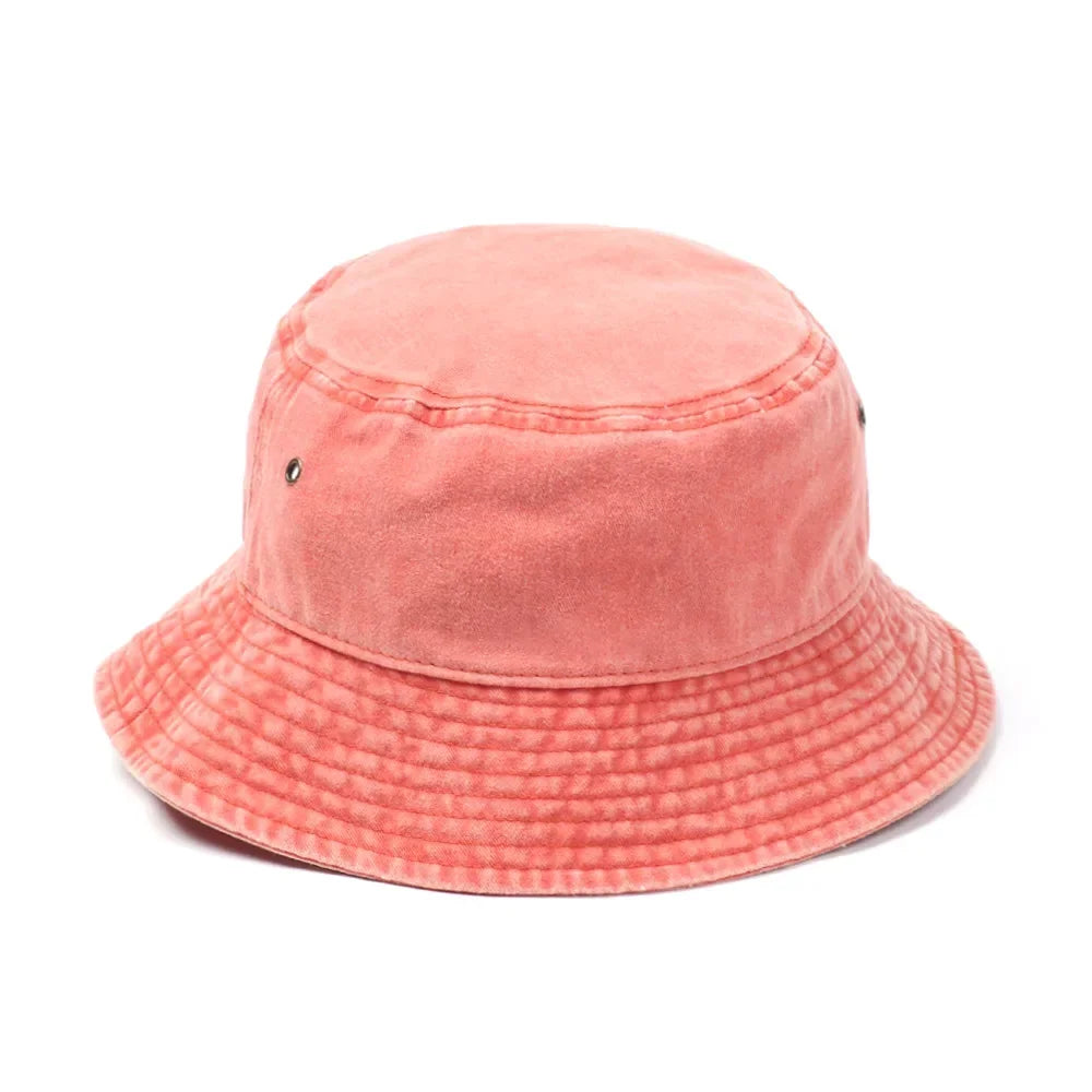 Fashion Denim Washed Bucket Hat Retro Foldable Sun Hat For Women Men