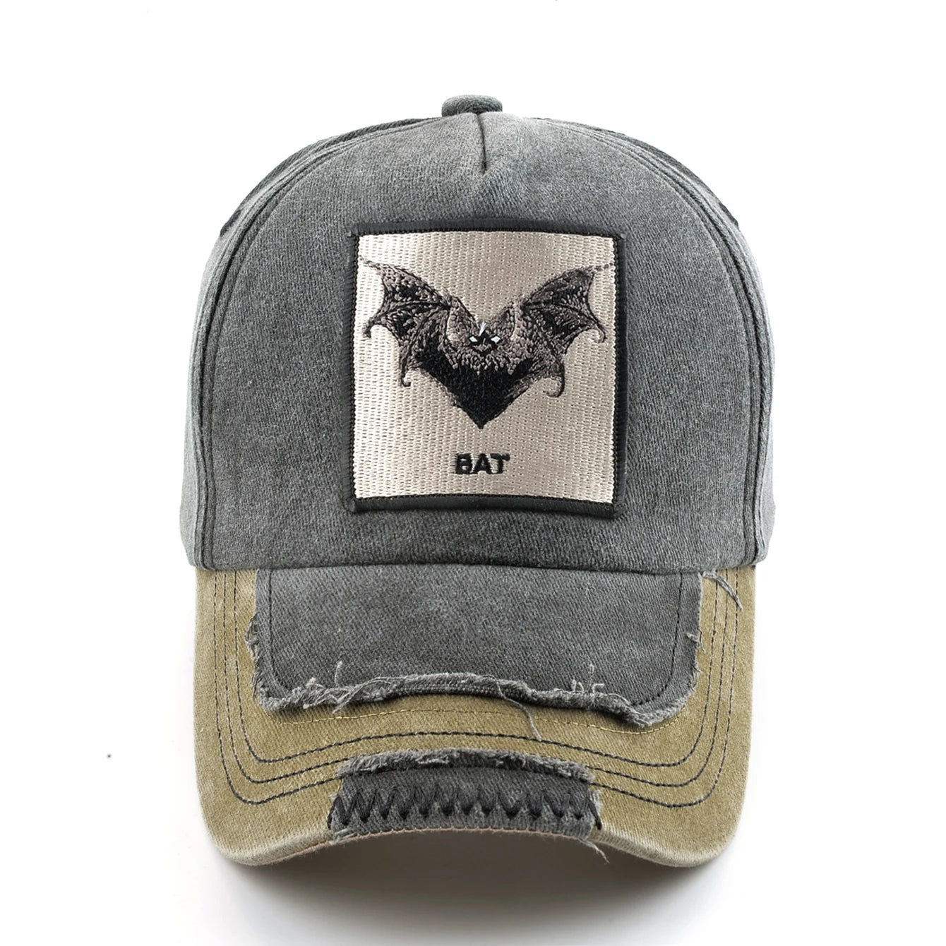 Vintage Denim Baseball Cap With Embroidery Bat Patch Men Dad Hats Women