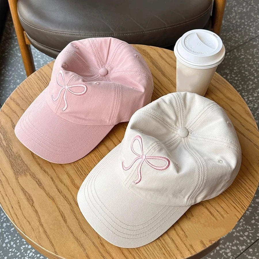 Embroidered Bow Cap Soft Fashion Baseball Cap