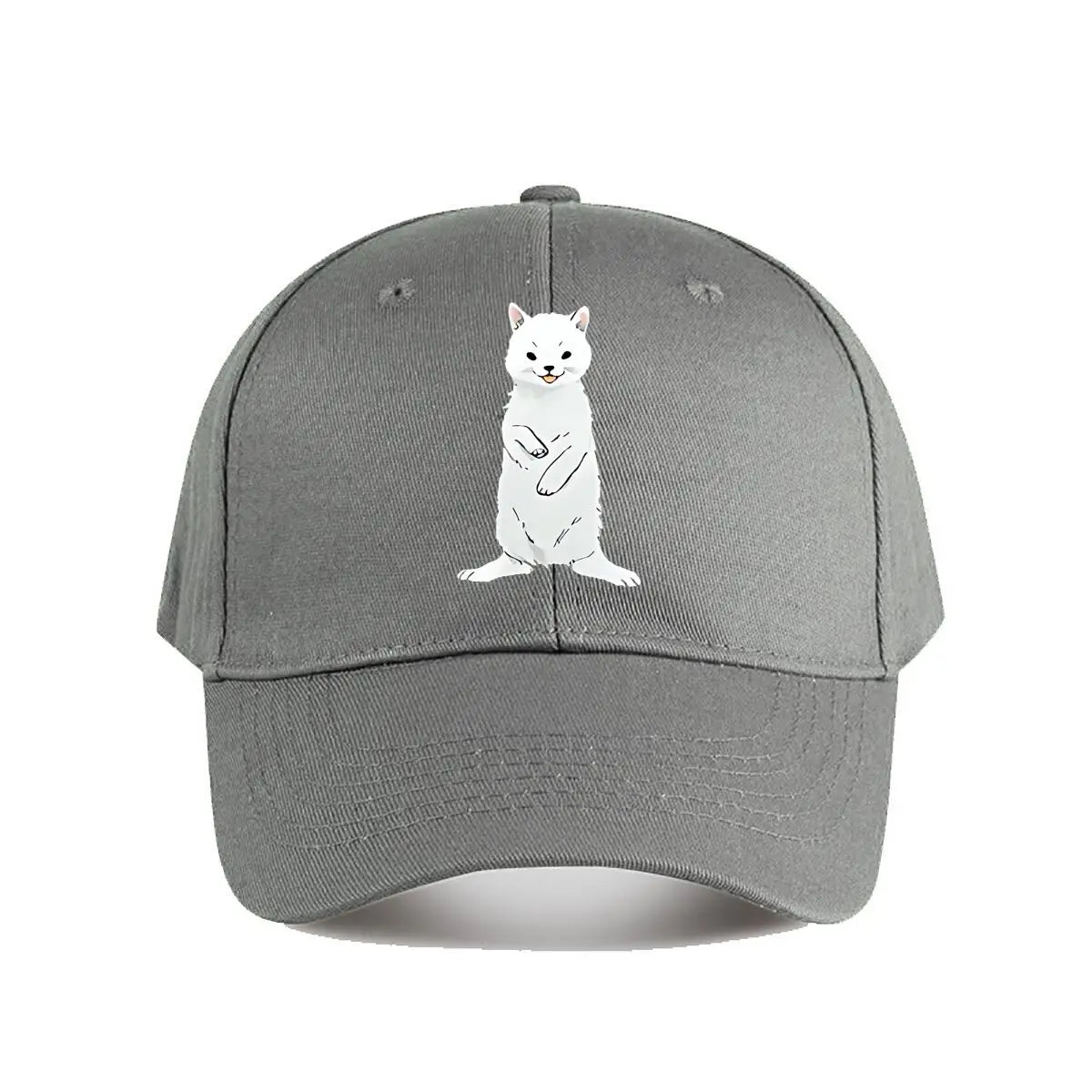 White Cartoon Cat Plush Decor Toy Baseball Cap