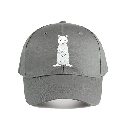 White Cartoon Cat Plush Decor Toy Baseball Cap