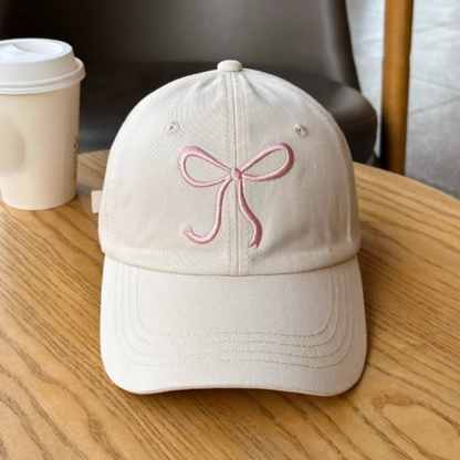 Embroidered Bow Cap Soft Fashion Baseball Cap