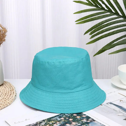 Fashion Cotton Bucket Hats Summer Foldable Sunscreen Panama Hat Solid Color