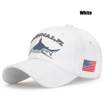 Shark Graphic And American Flag Embroidery Men Women