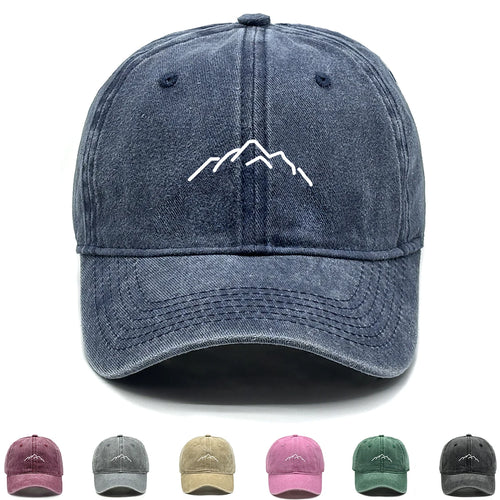 Unisex Washed Cotton Cap Mountain Vintage Baseball Cap