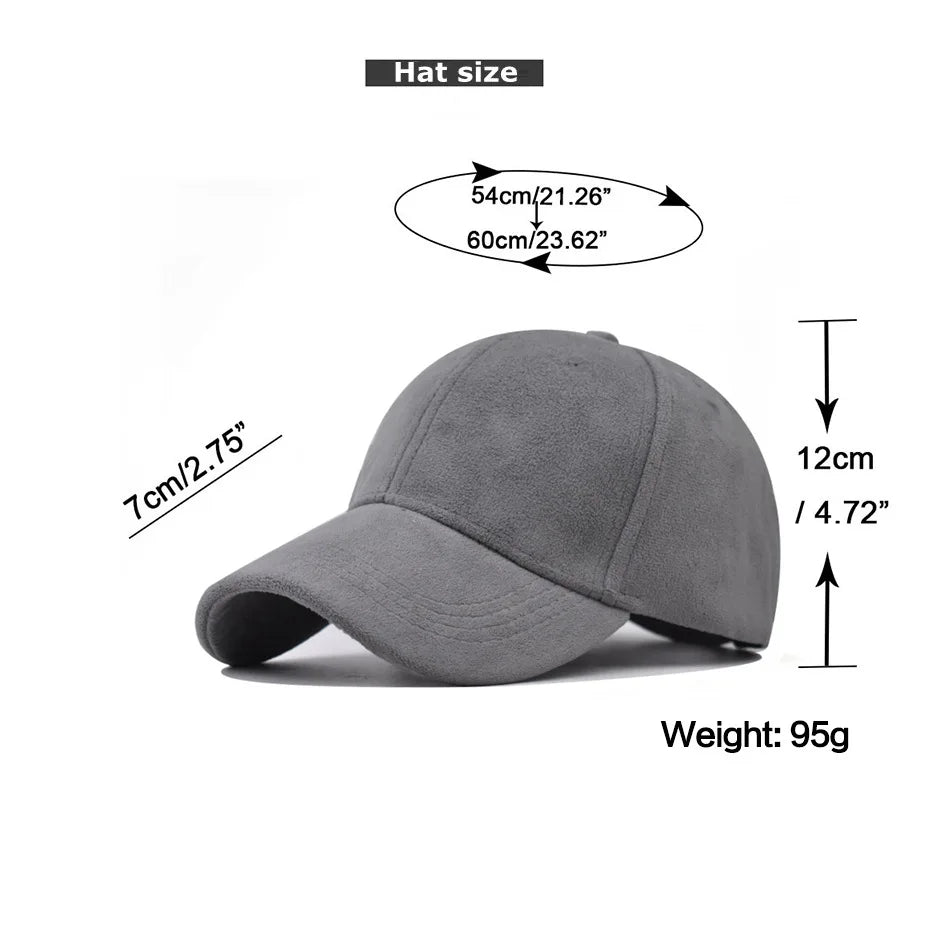 Vintage Faux Suede Baseball Cap