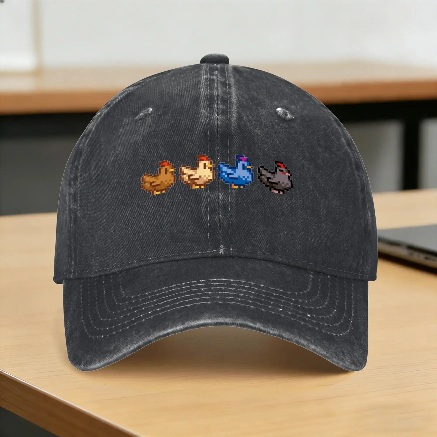 Summer 4 Chickens S-Stardew V-Valley Game Baseball Cap
