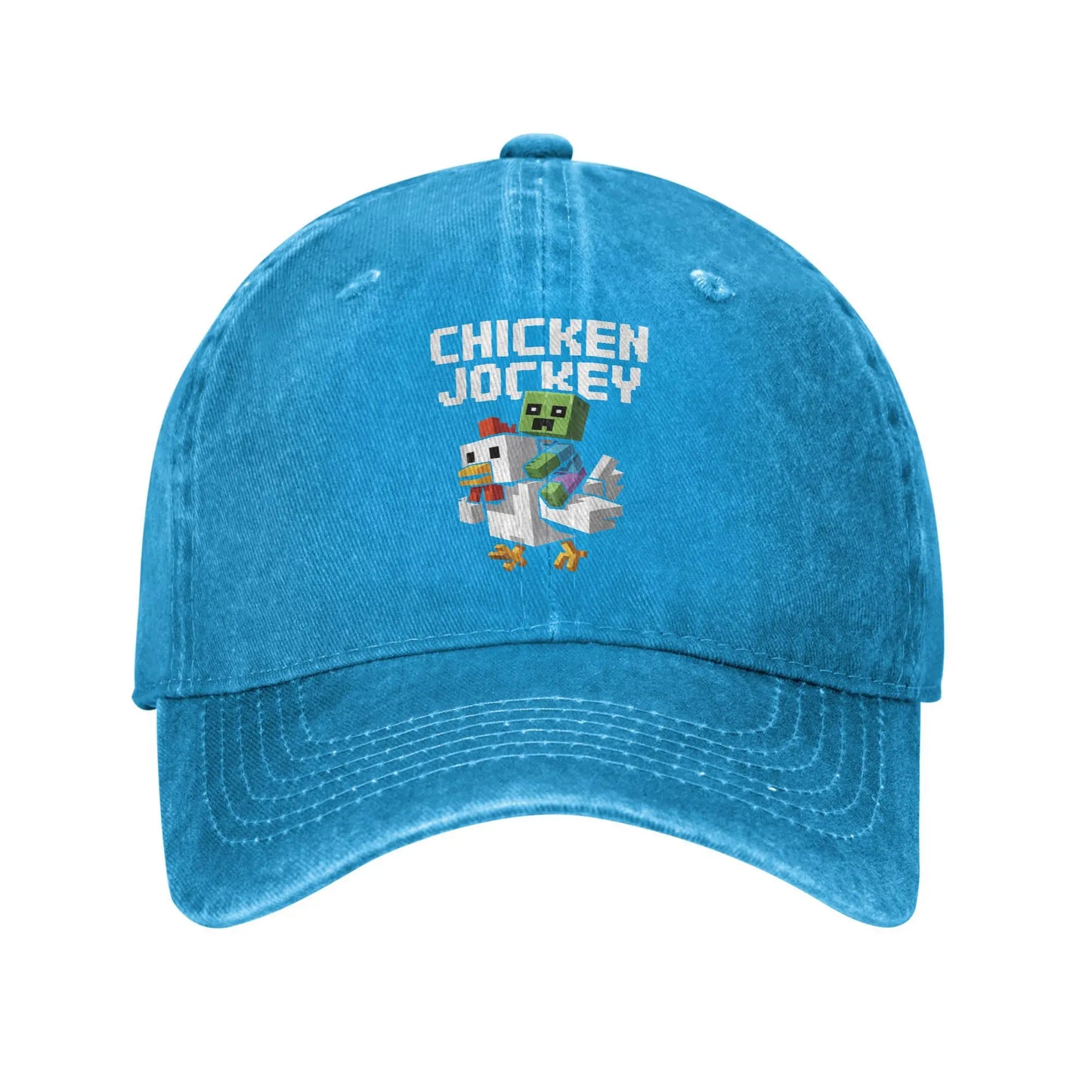 Chicken Jockey Zombie Pixel Art Zombie Movie Wear Baseball Caps