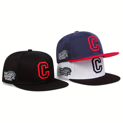 Unisex C Letter Embroidery Side CHICAGO Hip-hop Hats Fashion Spring Autumn
