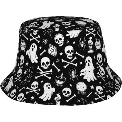 Skull Ghost Spider Bucket Hats