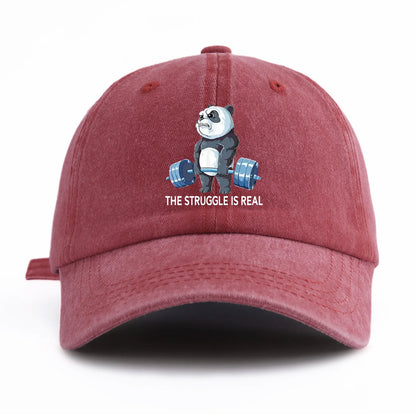 STRUUGLE REAL Print Washed Baseball Cap