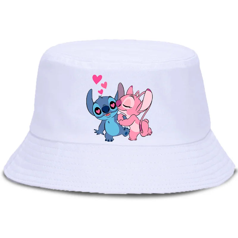 Lilo Stitch Cotton Foldable Bucket Hat Women Hat Boys Girls Fishing Hunting Cap