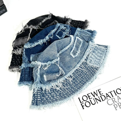New Autumn Washed Denim Bucket Hat