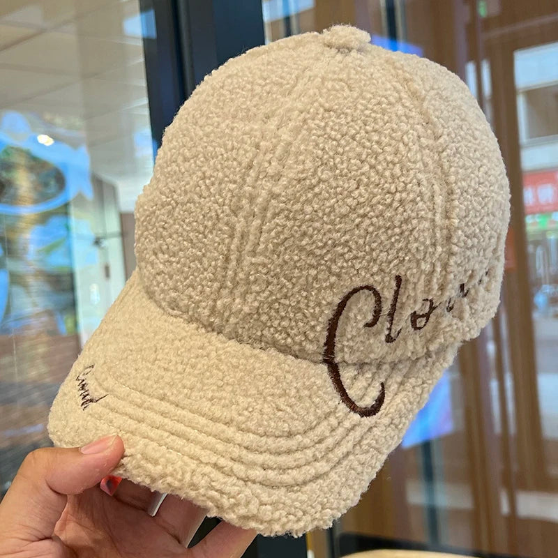 Autumn Winter Embroidery Letter Baseball Cap Cold Proof