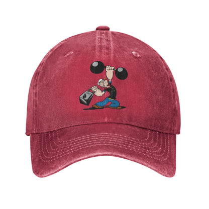 Popeyed Distressed Denim Baseball Cap