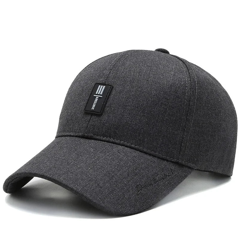 New Black Baseball Caps For Men Women Sunhat Solid Letter Sunscreen Cap