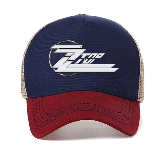 Men's Zz Top Vintaged Legs Rock Baseball Cap Mesh Breathable Hat ZZ TOP BAND 50 YEARS ANNIVERSARY