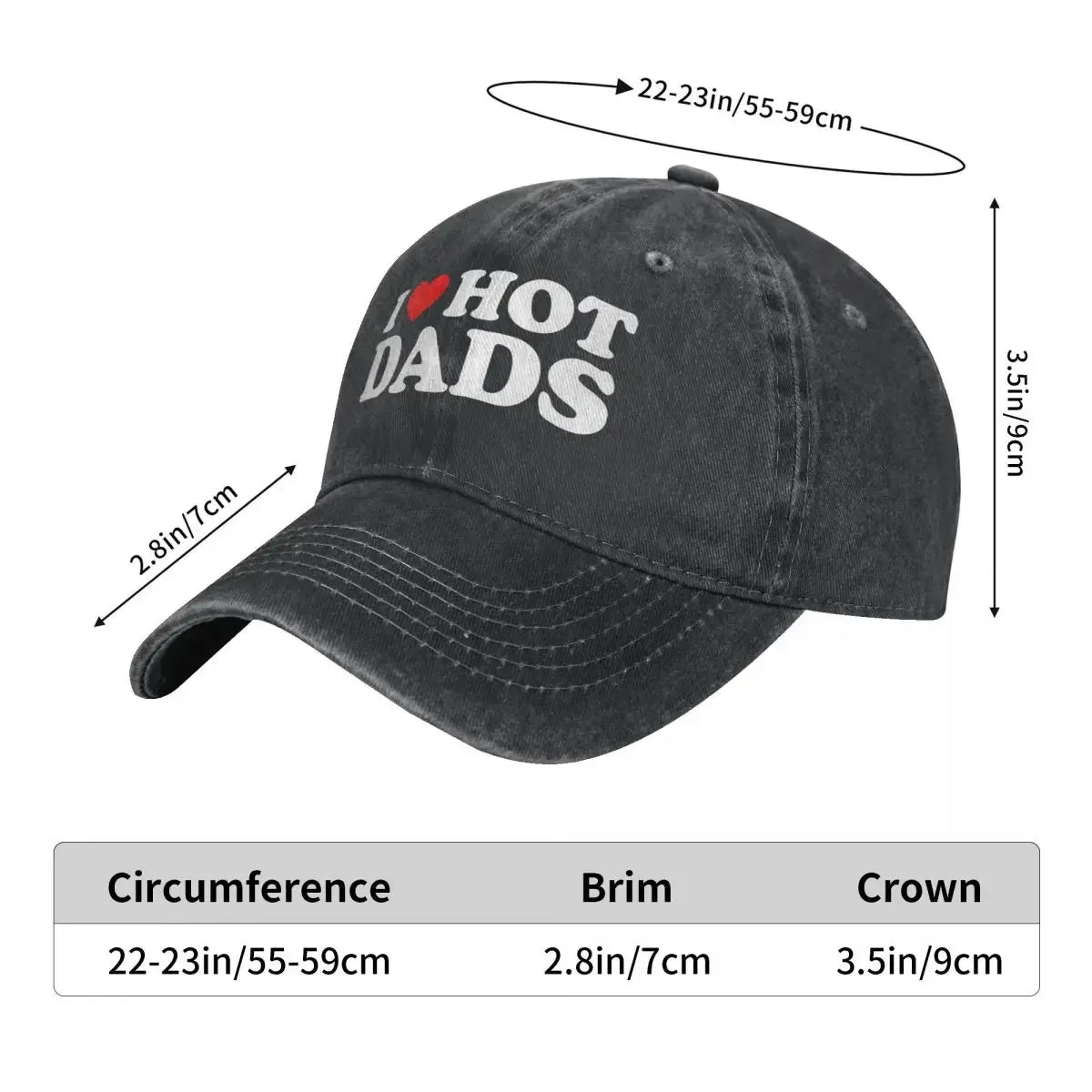 I Love Hot Dads Baseball Cap For Men Women