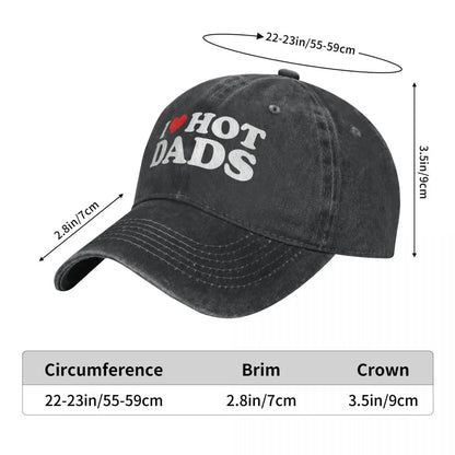 I Love Hot Dads Baseball Cap For Men Women