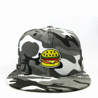 Four Seasons Cotton Hamburger Embroidery Baseball Cap Snapback Hats For Men Women