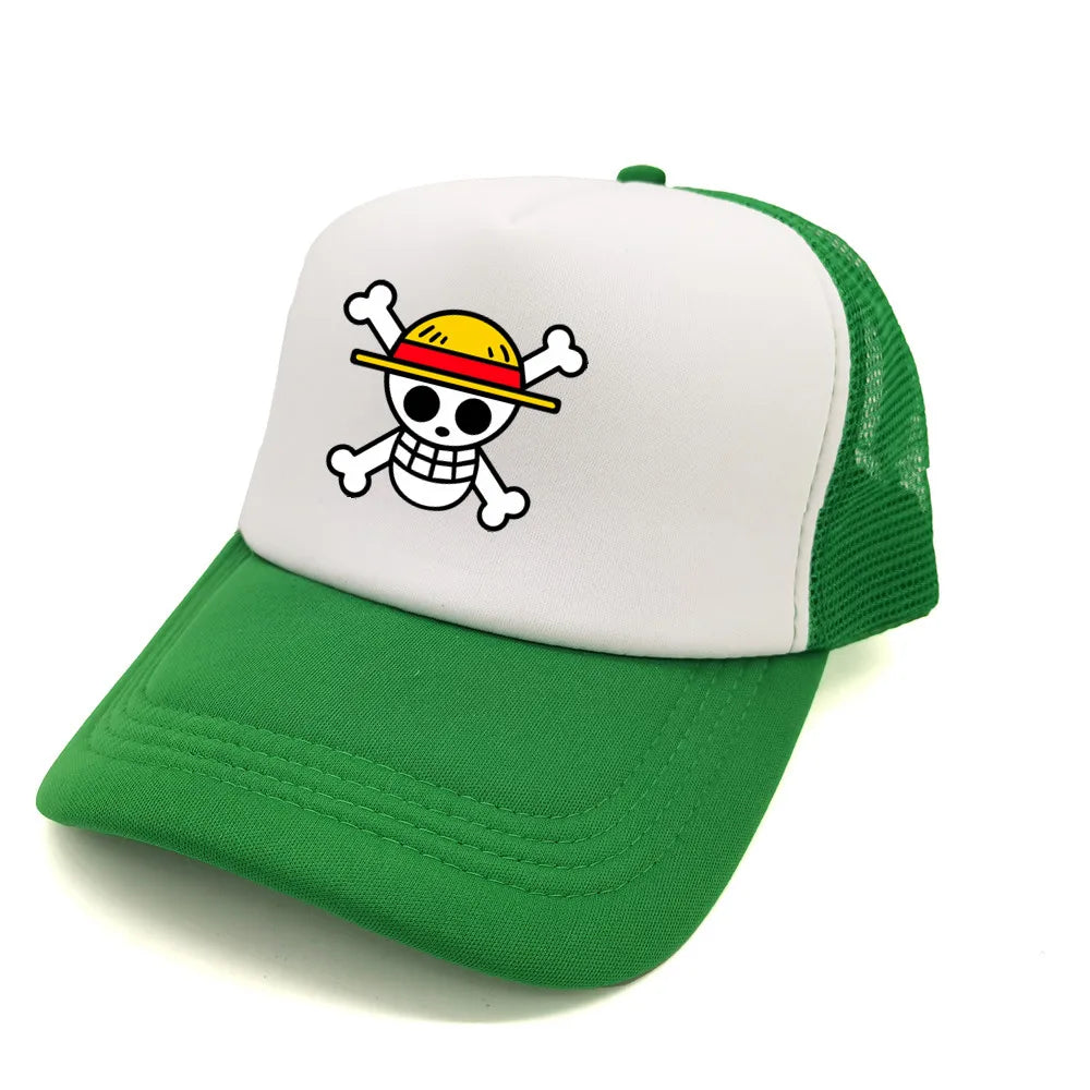 Monkey D Luffy Trucker Cap Men Anime One Piece Straw Hat Baseball Cap