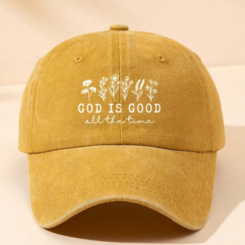 Women Outdoor Baseball Hat with Flower Letter Print